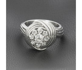Bague tourbillon en or blanc 750 ‰ et diamants
