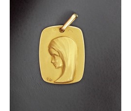 Médaille de baptême Sainte Vierge en or jaune 750/ème - B10144