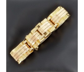 Bracelet tank 2 ors ( or jaune et rose)  750 ‰ - Année 1940 - B10157
