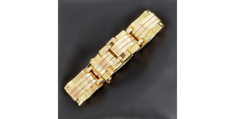 Bracelet tank 2 ors ( or jaune et rose)  750 ‰ - Année 1940 - B10157