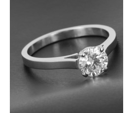 Solitaire en or blanc 750/ème et diamant - B10162