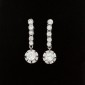 Pendants d'oreilles platine et diamants -B10153