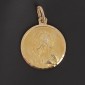 Médaille de baptême « Scapulaire Sacré Cœur et Vierge couronnée » en or jaune 750/ème-B10189