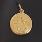 Médaille de baptême « Scapulaire Sacré Cœur et Vierge couronnée » en or jaune 750/ème-B10189