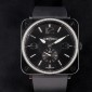 Montre BELL & ROSS BRS Quartz céramique et diamants sur bracelet caoutchouc