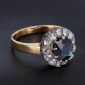 Bague marguerite en or jaune 750 ‰ saphir et diamants - B10203