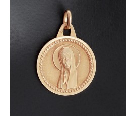 Médaille de baptême de la Vierge auréolée en or jaune 750 ‰ - B10213