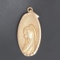 Médaille de baptême ovale " Vierge auréolée" en or jaune 750 ‰ - B10219