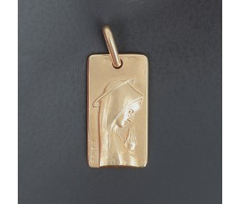 Médaille  Augis rectangulaire de la "Vierge" en or jaune 750‰ -B10221