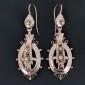 Boucles d'oreilles pendantes Napoléon III en or 750‰ et perle- B10230