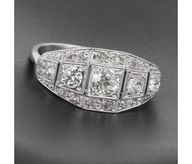 Bague platine art déco et diamants -B10232