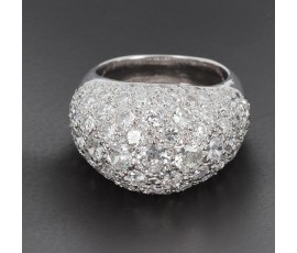 Bague dôme en platine et diamants - B10236