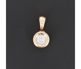 Pendentif solitaire en or jaune 750 ‰ et diamant - B10250