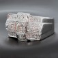 Importante bague / chevalière art déco en platine et diamants - B10274