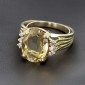 Bague en or jaune 750 ‰ citrine et diamants -B10277