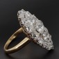 Ancienne bague marquise en or jaune 750 ‰ et diamants - B10284