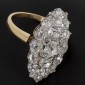 Ancienne bague marquise en or jaune 750 ‰ et diamants - B10284