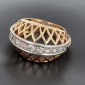 Bague rétro fil d'or jaune 750 ‰ et diamants -B10285