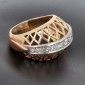 Bague rétro fil d'or jaune 750 ‰ et diamants -B10285