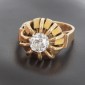 Bague dôme en or jaune 750 ‰ et diamant - B10286