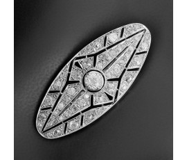 Broche ovale en or blanc 750 ‰ et diamants - B10295