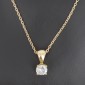 Collier solitaire en or jaune 750 ‰ maille forçat et diamant - B10263