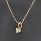Collier solitaire en or jaune 750 ‰ maille forçat et diamant - B10263