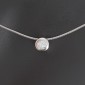 Collier solitaire en or blanc 750 ‰, maille oméga et diamant -B10303