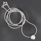 Collier solitaire en or blanc 750 ‰, maille oméga et diamant -B10303
