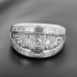 Bague bandeau en or blanc 750 ‰ et diamants - B10296