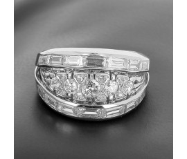 Bague bandeau en or blanc 750 ‰ et diamants - B10296