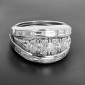 Bague bandeau en or blanc 750 ‰ et diamants - B10296