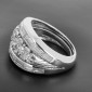 Bague bandeau en or blanc 750 ‰ et diamants - B10296