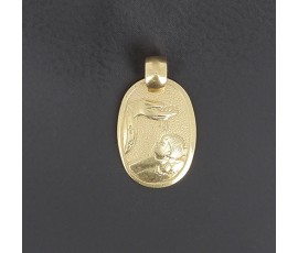 Médaille de baptême en or jaune 750 ‰ - B10299
