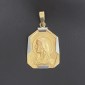 Médaille de baptême octogonale de la Sainte Vierge auréolée en or jaune et blanc 750 ‰ - B10300