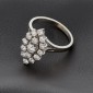 Bague marquise en or blanc 750 ‰  et diamants -B10316