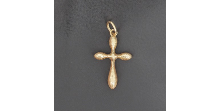 Croix en or jaune 750 ‰ - 2 x 1 cm - B10313