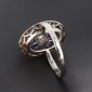 Bague art déco en or blanc 750 ‰ et platine  présentant diamants et saphirs calibrés- B10323