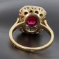 Bague ancienne en or jaune 750 ‰ rubis et diamants -B10319