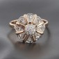 Bague vintage en or jaune 750‰ et diamants - B10258