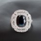 Bague art déco en or blanc 750 ‰ saphirs de 2.50 ct environ et diamants - B10368