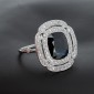 Bague art déco en or blanc 750 ‰ saphirs de 2.50 ct environ et diamants - B10368