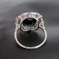 Bague art déco en or blanc 750 ‰ saphirs de 2.50 ct environ et diamants - B10368