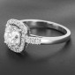 Solitaire en or blanc 750 ‰ présentant un diamant taille ancienne de 1,83 ct certifié HRD : K/SI1 entouré de diamants -B10386