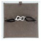 Bracelet Dinh Van Double Cœurs R9 Or Blanc Diamants de 0,08 ct - 9 mm - 1,20 gr - B10394