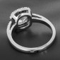 Solitaire en or blanc 750 ‰ présentant un diamant taille ancienne de 1,83 ct certifié HRD : K/SI1 entouré de diamants -B10386