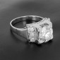 Bague art déco en platine présentant un diamant rond brillant de 2,75 ct certifié HRD entouré de diamants certifiés -B10395