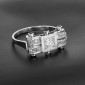 Bague art déco en or blanc 750 ‰ et platine présentant un diamant taille brillant et diamants taille rose - B10359