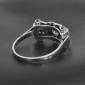 Bague art déco en or blanc 750 ‰ et platine présentant un diamant taille brillant et diamants taille rose - B10359