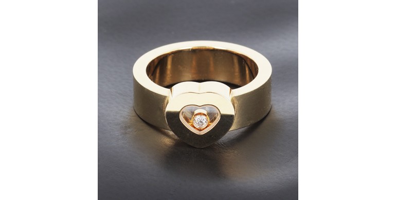Bague CHOPARD Happy Diamonds en or jaune 750‰ avec diamant mobile - B10399